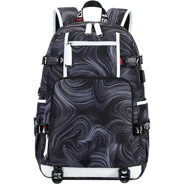 Mochila para niños con puerto de carga, mochilas para portátiles, mochilas resistentes al agua para estudiantes (negro) TUNC Sencillez