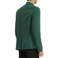 thumbnail image 3 of BLAZER DE PATRÓN A CUADROS PARA HOMBRES INSPIRE CHIC, AJUSTE SLIM, CHAQUETA DEPORTIVA CASUAL, TAMAÑO S, VERDE OSCURO, 3 of 6