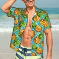 thumbnail image 7 of Fuzoiu Pineapple Print Hawaiian Shirt for Men, Summer Beach Casual Short Sleeve Button Down Shirts, Men’s Beach Summer Shirts with Pocket,Large, 7 of 7