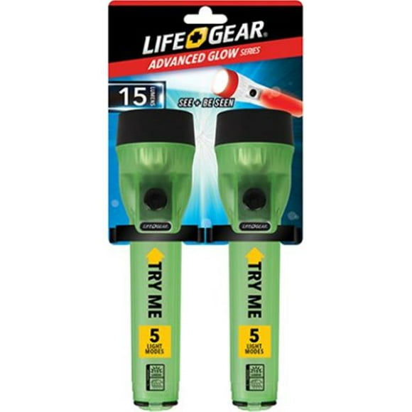 Life Gear TG12-60531-RGB Rouge & 44; Vert & Bleu Lueur Mini Lampe de Poche - 2 par Pack et Cas de 6