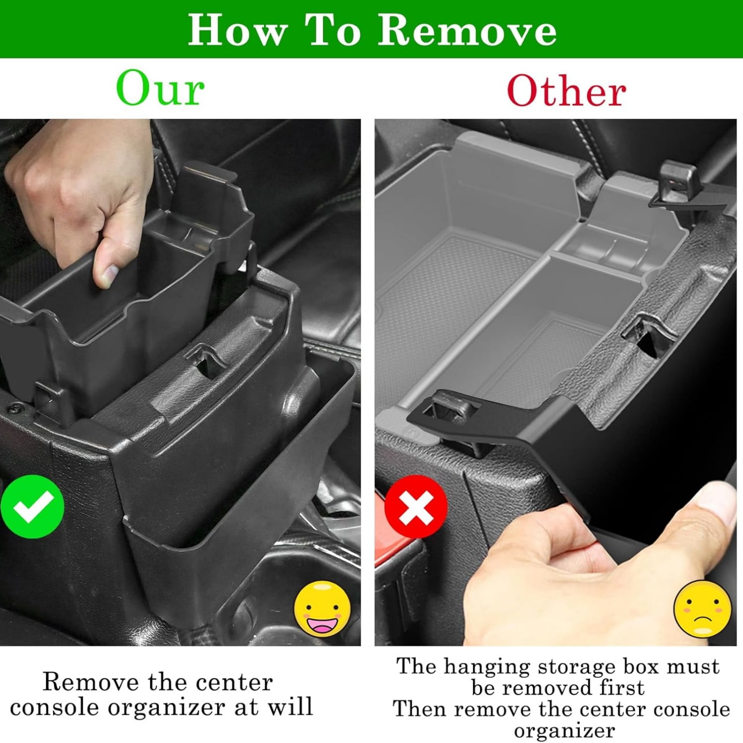 4PCS Center Console Organizer for 2024 2025 Jeep Wrangler JL JLU 4XE and Gladiator JT Accessories Gear Shift Side Tray Organizer,Hanging Armrest Storage Box