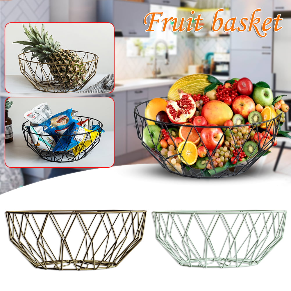 advancethy Fruit Basket Simple Style Iron Living Room Fruit Bowl Home Snack Plate Novel Storage Basket