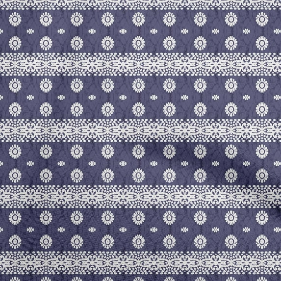 oneOone Cotton Poplin Dark Blue Fabric Aian Batik Sewing Fabric By The Yard Printed Diy Clothing Sewing Supplies 56 Inch Wide