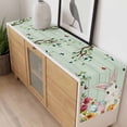 thumbnail image 4 of Easter Table Runner - 90 Inch Long, Kitchen Dining Table Runner Dresser Scarves, Spring Watercolor Bunny Eggs Tulip Wooden Grain Teal Farmhouse Decor for Coffee Tables Wedding Party Banquet, 4 of 8