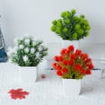 thumbnail image 2 of Artificial Plant Bonsai Anti-Fade Weather-resistant Fine Workmanship Easy Care Colorfast Decorative Multicolor Table Centerpiece Potted Artificial Plant Home Decor, 2 of 7