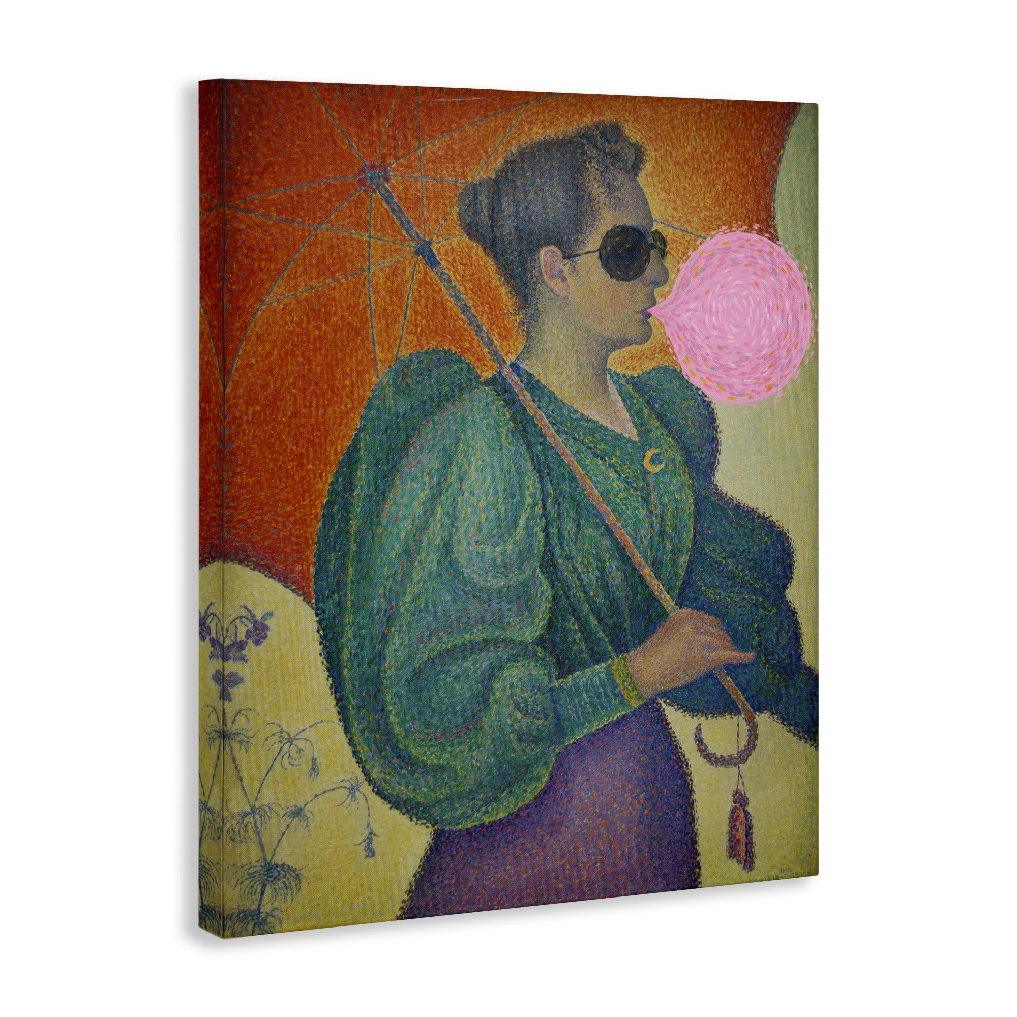 Stupell Industries Impressionist Woman & Bubblegum People Painting Wrapped Canvas Art Print Wall Art, 24 x 30