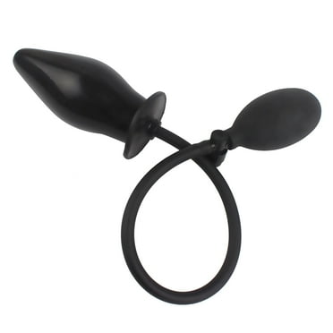Inflatable Butt Plug Anal Sex Toy Adult Pump Silicone Expandable Dilator Black