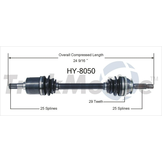 TrakMotive HY-8050 Arbre d'Axe de CV Remplacement OEM Premium