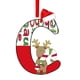 thumbnail image 1 of Set de adornos de carta navideña de 26 colgantes acrílicos con alfabeto de 8x8 cm con sombreros navideños rojos para árbol y decoración del hogar, 1 of 1