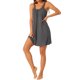 thumbnail image 4 of Camisón sin mangas para mujer INSPIRE CHIC, pijama elástico con tirantes anchos, camiseta de dormir corta, talla XL, gris oscuro, 4 of 6