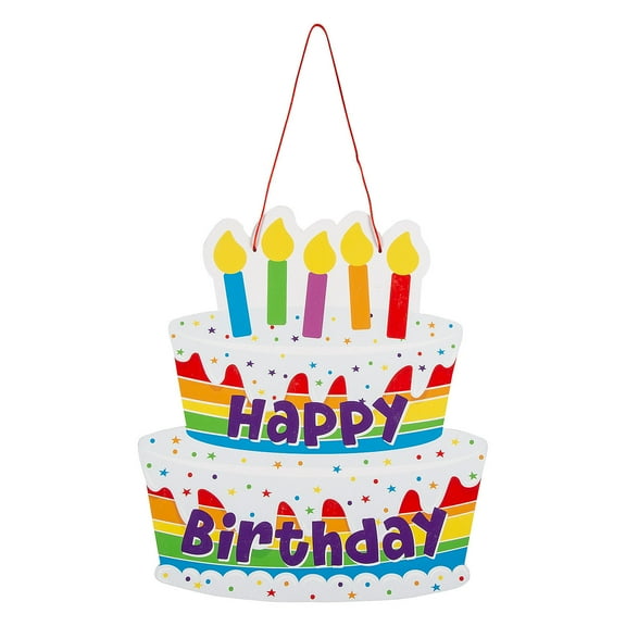 Fun Express Happy Birthday Cake Door Sign