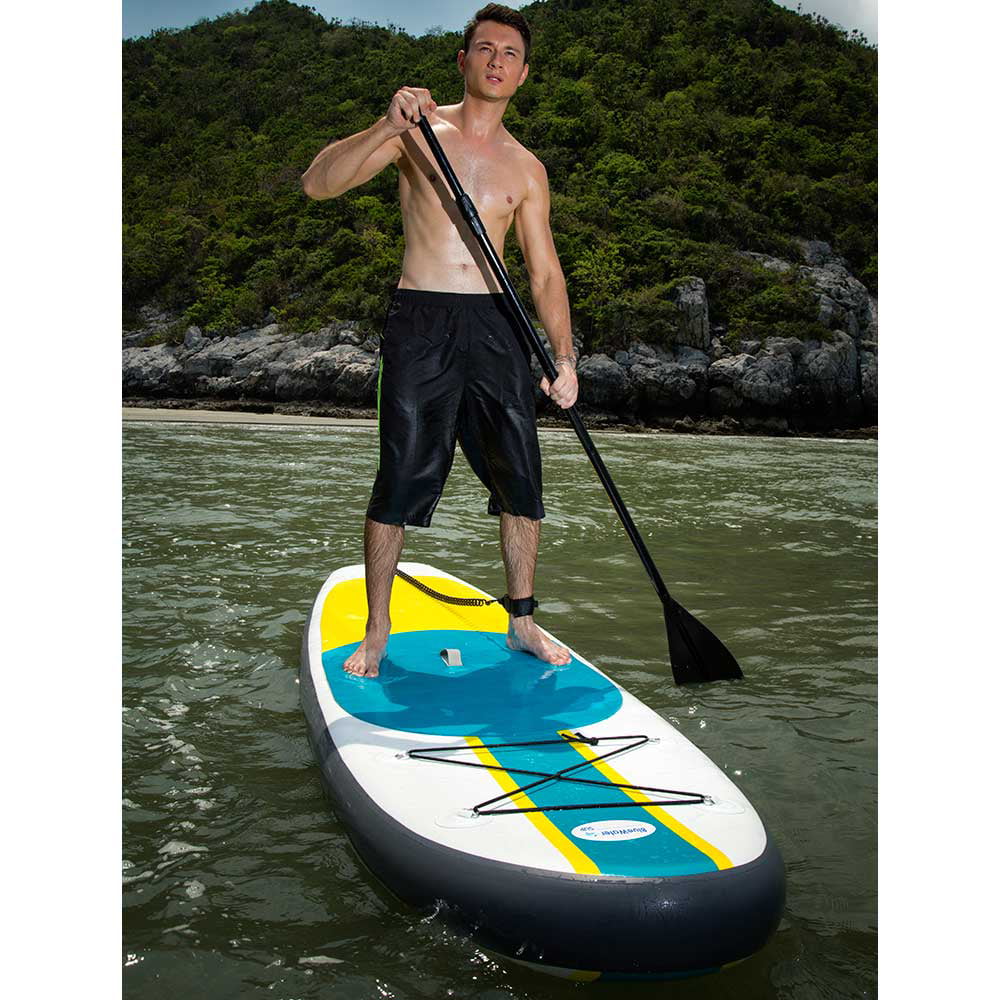 Inflatable Stand Up Paddle Board with Accessories & Carry Bag Youth & Adult Bottom Fins for Paddling Blue Water Toys 10’ 6” Inflatable SUP Set Surf Control 6 Inches Thick Non-Slip Deck