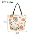 thumbnail image 5 of FORMRS Womens Canvas Tote Bag with Zipper Inner Pocket Shoulder Handbag, Orange Fall Pumpkin, 5 of 7