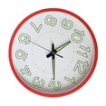 thumbnail image 4 of 12 Inch Luminous Wall Clock Minimalist Round Quartz Clock for Bedroom Living Room Decoration Red, 4 of 6