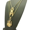 thumbnail image 5 of Hip Hop Iced Gold Plated Egyptian Double Anubis Pendant & 2mm 20", 24" Box Chain 2 Necklace Luxury Set Fashion Gift, 5 of 5