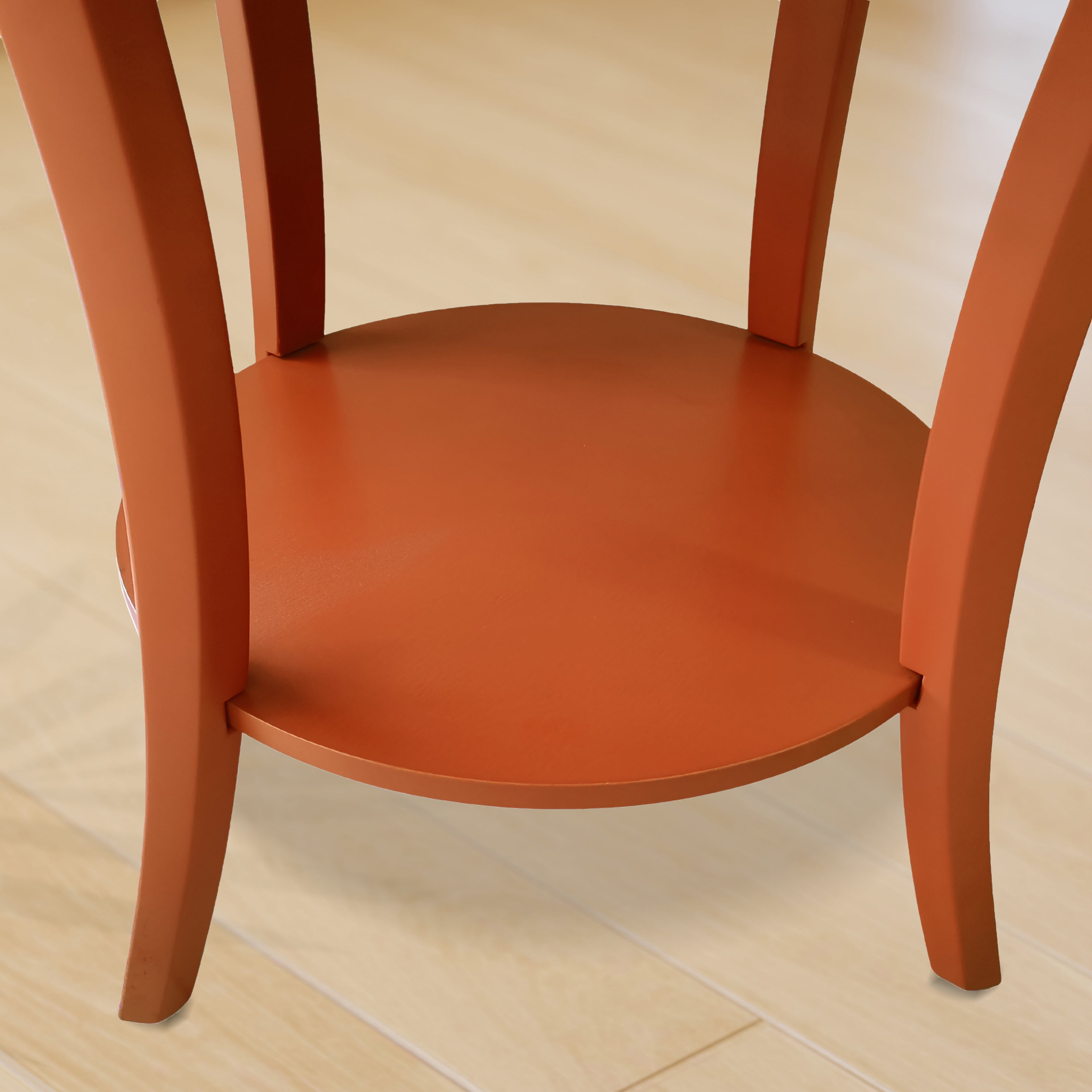 Oval Shelf End Table, Orange