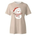 thumbnail image 4 of Women T-Shirt For Christmas Casual Fashionable Snowman Print Short Sleeve Round Neck Xmas Gift Clothes, 4 of 4