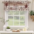 thumbnail image 2 of 2 Pack Valances for Window, Vintage Farmhouse Short Curtains for Kitchen Bedroom Living Room, Brown Country Star Berries Wooden Grain Rod Pocket Small Window Treatment Valance Drapes 42 x 12 Inch, 2 of 8