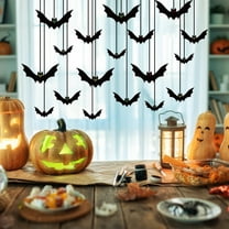 Halloween Bat Decorations 18 Pcs Hanging Flying Bats Outdoor Indoor Scary Bats with Eyes for Trees Porch Yard Haunted House Party Supplies Realistic 3D Bat Colony Display