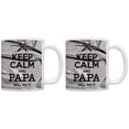 thumbnail image 1 of ThisWear Funny Papa Gifts Keep Calm Papa Will Fix It Cup 11 ounce 2 Pack Coffee Mugs Simulated Duct Tape, 1 of 4