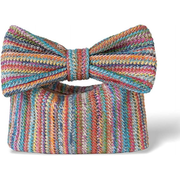 Comeon Straw Clutch Purse for Women, Small Summer Beach Handbag Straw Woven Bag Travel Holiday Rattan Envelope Purse