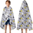 thumbnail image 3 of Cartoon Unicorn Leaf Pattern Hooded Bath Towel，60"x35" for Ages 3 To 12 Kids, Quick Dry Lightweight Soft Microfiber Hood Beach Towel Cover Up for Kids, 3 of 7