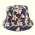 thumbnail image 2 of Odeerbi Hawaii Beach Hats for Men Women Bucket Hats for Sun Protection Summer 2025 Fashion Flower Outdoor Sun Hat Fisherman Hat Navy, 2 of 4