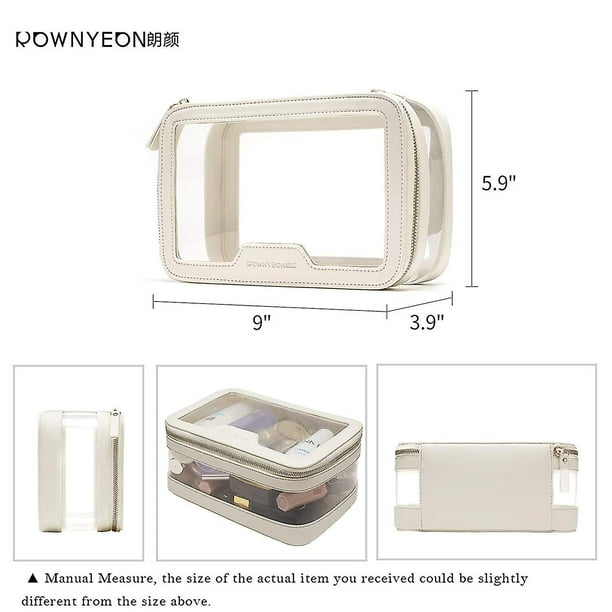 Rownyeon Clear Makeup Case Toiletry Bag Multipurpose Travel Makeup Train  Case Portable Cosmetic Organizer Transparent Storage Bag White - Snngv