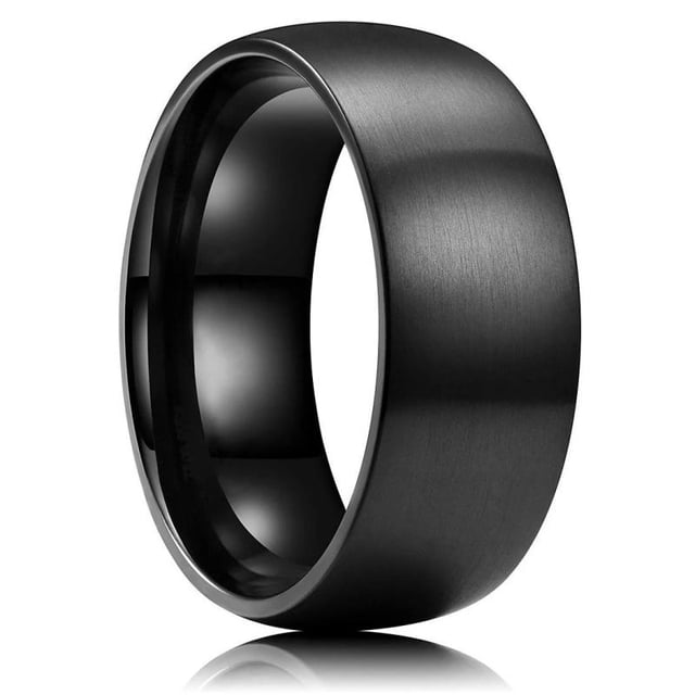 Simple 8mm Rainbow Color Stainless Steel Rings For Men Women Colorful Matte Brushed Men Rings Wedding Band Jewelry Drop Shipping StyleM 6