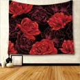 thumbnail image 2 of Red Rose Tapestry Flower Plant Tapestry Botanical Nature Tapestry Red and Black for Bedroom Living Room Wall Decor (8,W150xH130cm), 2 of 6