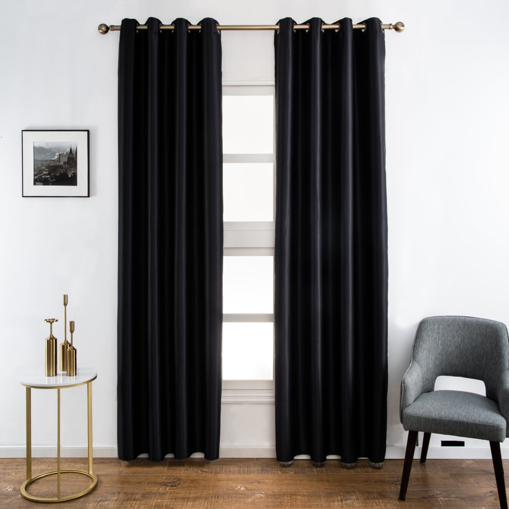 Insulated Heavy Thick Thermal Blackout Curtains Eyelet Ring Top Pair Tie Backs 