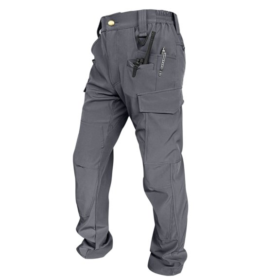 Zimjoy Mens Tactical Pants Water Resistant Breathable Cargo Pants Lightweight Ripstop EDC Work Pant Outdoor Camping Pant with 8 Pockets, Gray L