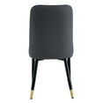thumbnail image 6 of Hassch Modern PU Leather Dining Chairs Set of 2, with Curved Contour, Thick Cushioned Seat, and Sturdy Metal Legs for Home, Office, or Kitchen (White+Dark Gray), 6 of 7