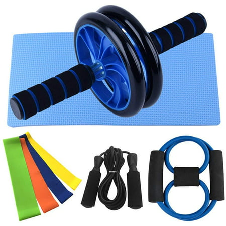 Fitness kit, 8-in-1 AB Wheel Roller Kit with Knee Mat, Jump Rope, Chest ...