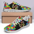 thumbnail image 4 of Autism Shoes Women Men Running Sneakers Autism Awareness Puzzle Print Tennis Walking Shoes White Size 13, 4 of 5