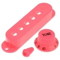 thumbnail image 1 of Strat Guitar Pickup Covers Knobs Switch Tip Set for Stratocaster Replacement Accessory Kit Dark Pink, 1 of 8