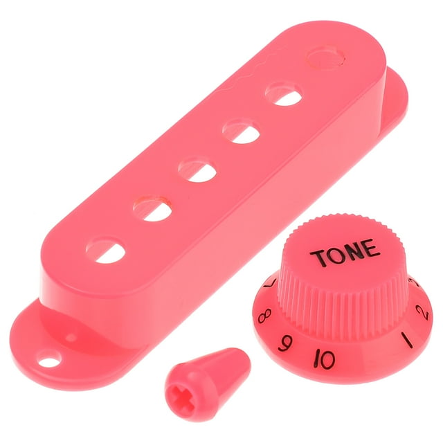 Strat Guitar Pickup Covers Knobs Switch Tip Set for Stratocaster Replacement Accessory Kit Dark Pink