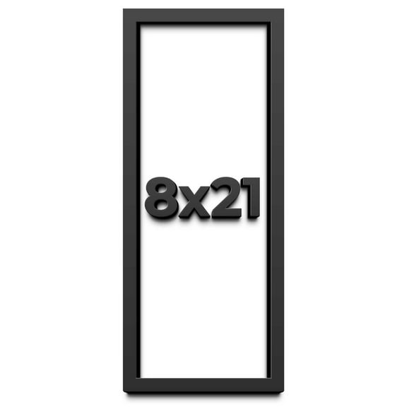 8x21 Shadow Box Frame Black | 1 inches Deep Real Wood Contemporary Shadowbox Display Frame | UV