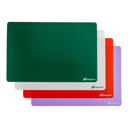 

RW Base Rectangle Assorted Plastic Flexible Cutting Board / Chopping Mat Set - Includes 4 Mats - 18 x 12 - 1 count box