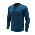thumbnail image 3 of Grianlook Men Casual Solid Color Jumper Tops Crew Neck Knit Pullover Long Sleeve Knitted Sweaters Navy Blue 2XL, 3 of 4