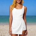 thumbnail image 7 of Yeaiivve One Piece Swimdress Swimsuits for Women Tummy Control Split Swim Dresses Full Coverage Modest Skirt Bathing Suit White,XXL, 7 of 7