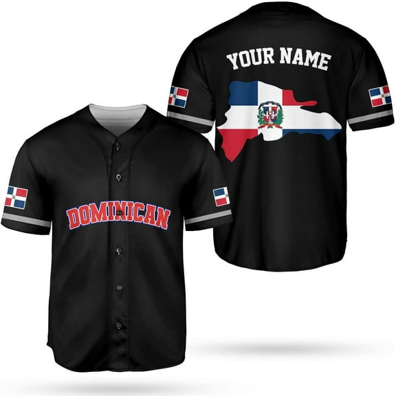 Personalized Dominican Republic Baseball Jersey Shirt,Team Name Republic Dominicana Baseball Jersey for Men and Women (L)