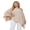 Light Coffee, variant on Women's Plus Size Flowy Tops Fashionable Solid Color Batwing Sleeve Off One Shoulder Loose Fit Blouse for Casual Daily Wear