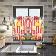 thumbnail image 4 of Yayeee Kitchen Curtains Light Filtering 27"x36" Rod Pocket Short Cafe Window Panel, Red Striped Lemon, 4 of 7