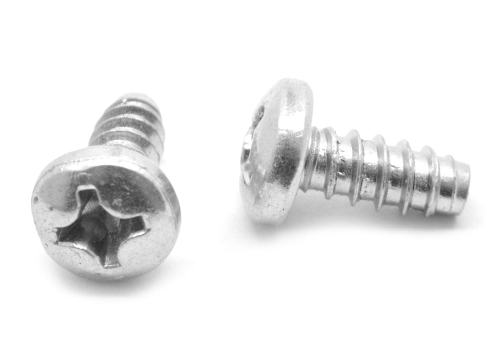 Plain Finish Phillips Drive Type AB 18-8 Stainless Steel Sheet Metal Screw #8-18 Thread Size 2 Length Pack of 25 Truss Head