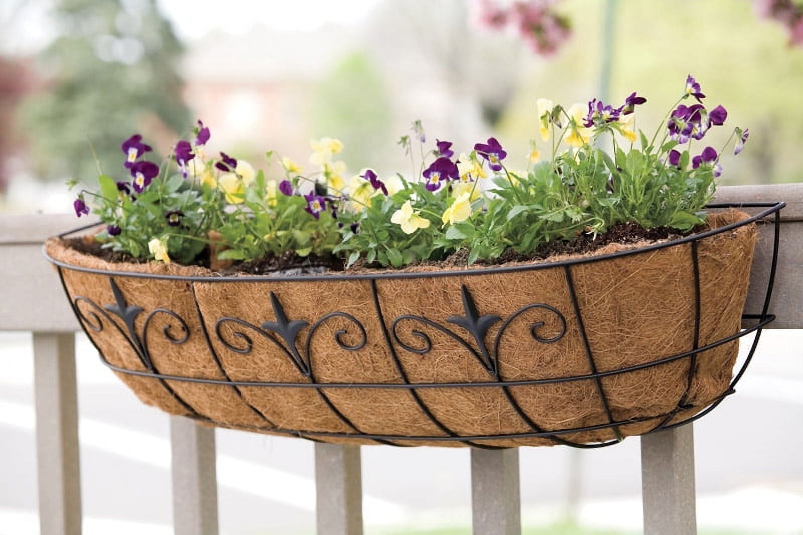 Living Accents 8" x 30" Black Steel Window Planter
