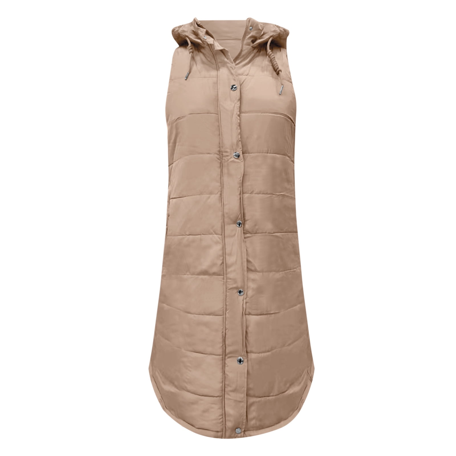 MRULIC cardigan for women Women's Long Winter Coat Vest With Hood