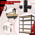 thumbnail image 7 of 5 Tier Storage Rack, Adjustable Height Shelving, Warehouse Supermarket Basement Storage, Black Requires Assembly, 7 of 7