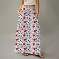 thumbnail image 2 of WTOBBY Women's Flowy Bohemian Floral Maxi Skirt Casual Summer Beach Long Skirt Elastic Waist Lightweight Tiered Pleated Skirt with Side Slit and Drawstring Closure,Hot Pink S, 2 of 4