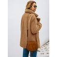 thumbnail image 3 of BAMAIA Manteau Caban Décontracté pour Femmes en Polaire Fausse Fourrure Bouton Chaud Automne Hiver Veste avec Poches, 3 of 8